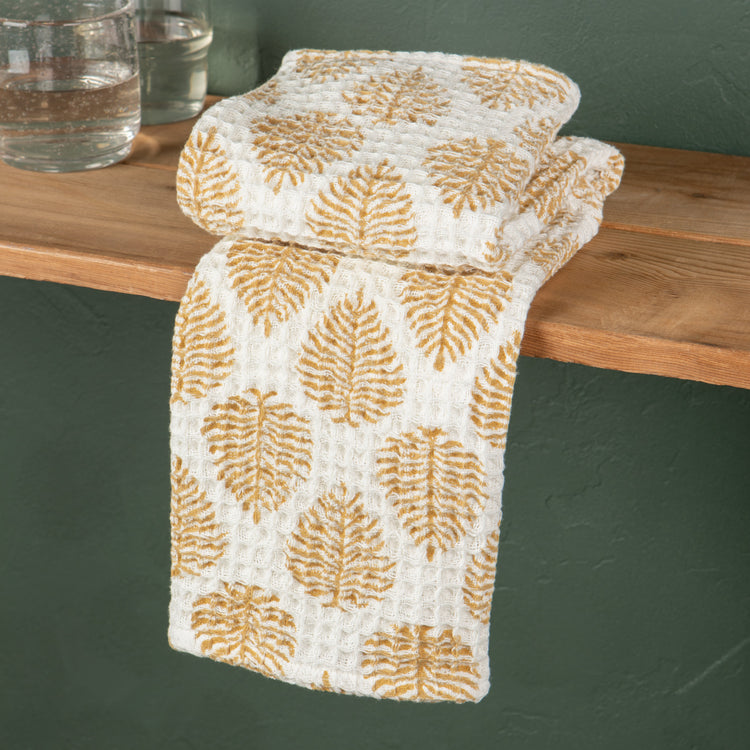 Arbor Block Print Waffle Dishtowel