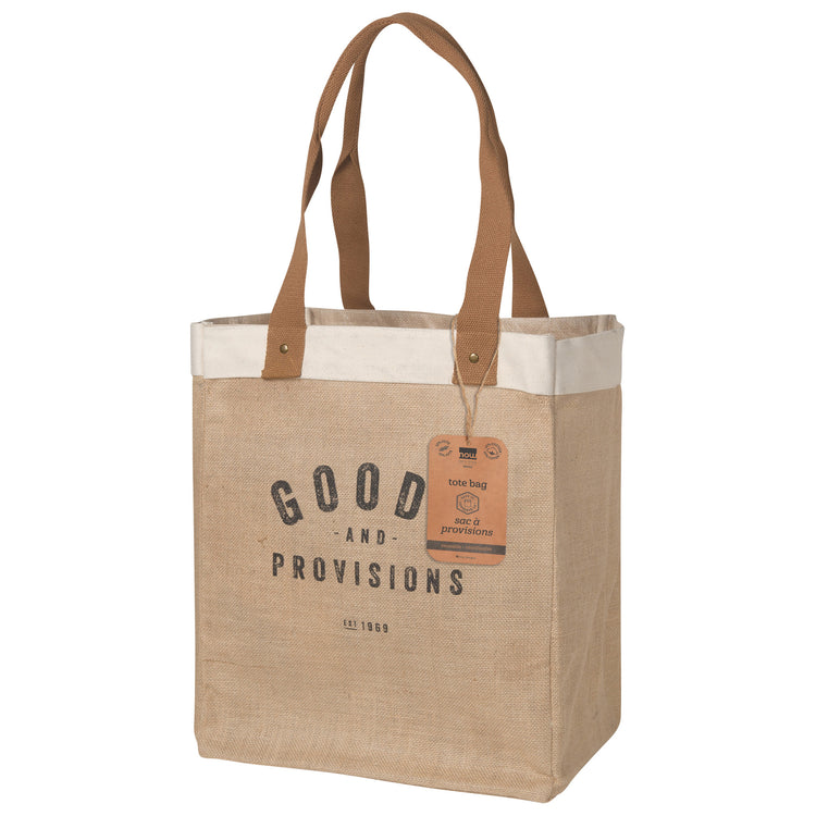 Goods And Provisions Large Burlap Shopping Bag