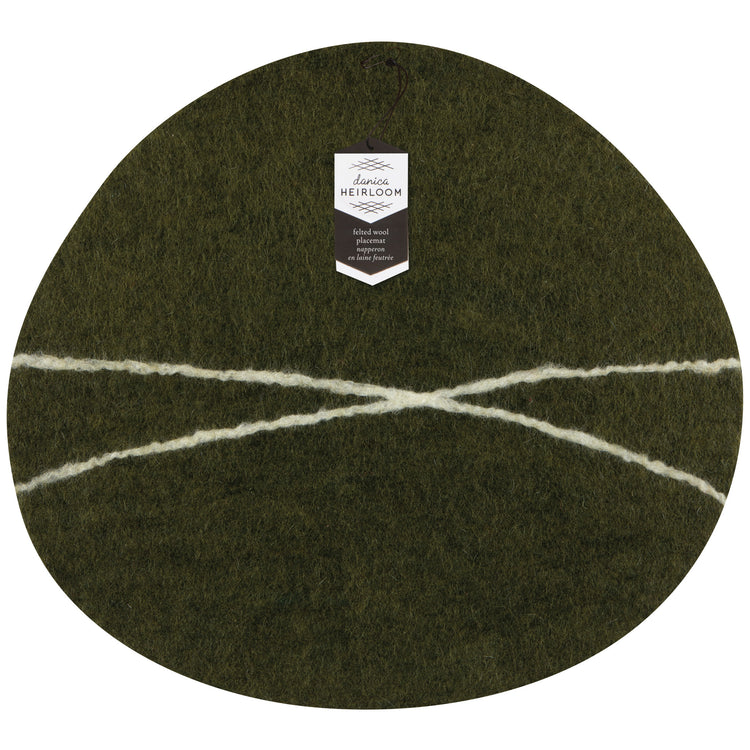 Striato Felt Wool Placemat - Olive Branch