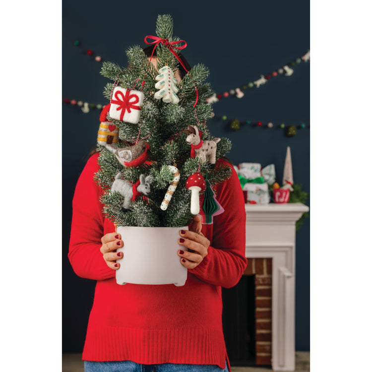 Toadstool Felt Christmas Tree Ornaments - 4 Assorted Styles