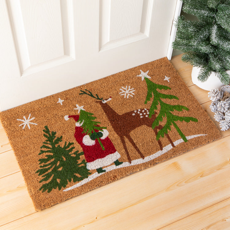 Santa's Reindeer Christmas Doormat