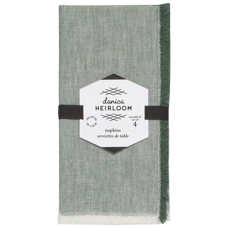Jade Green Chambray Napkins Set of 4