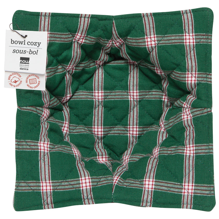 Windowpane Plaid Christmas Bowl Cozy