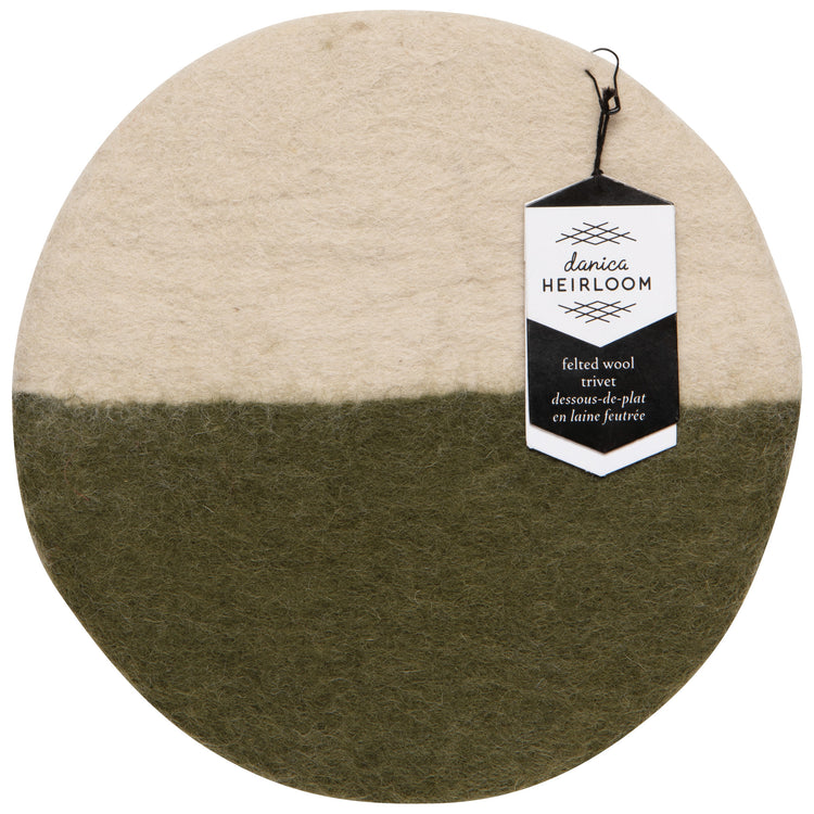 Olive Felted Wool Trivet