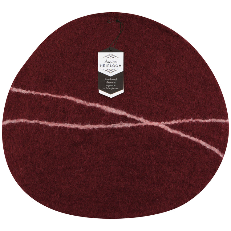 Striato Felt Wool Placemat - Garnet