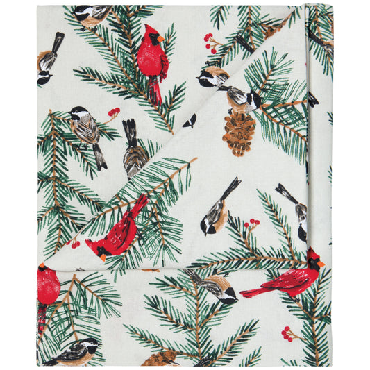 Birds & Boughs Christmas Tablecloth 60 X 120 inch