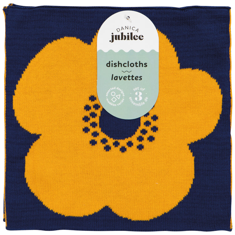 Poppy Knit Dishcloth Set of 3