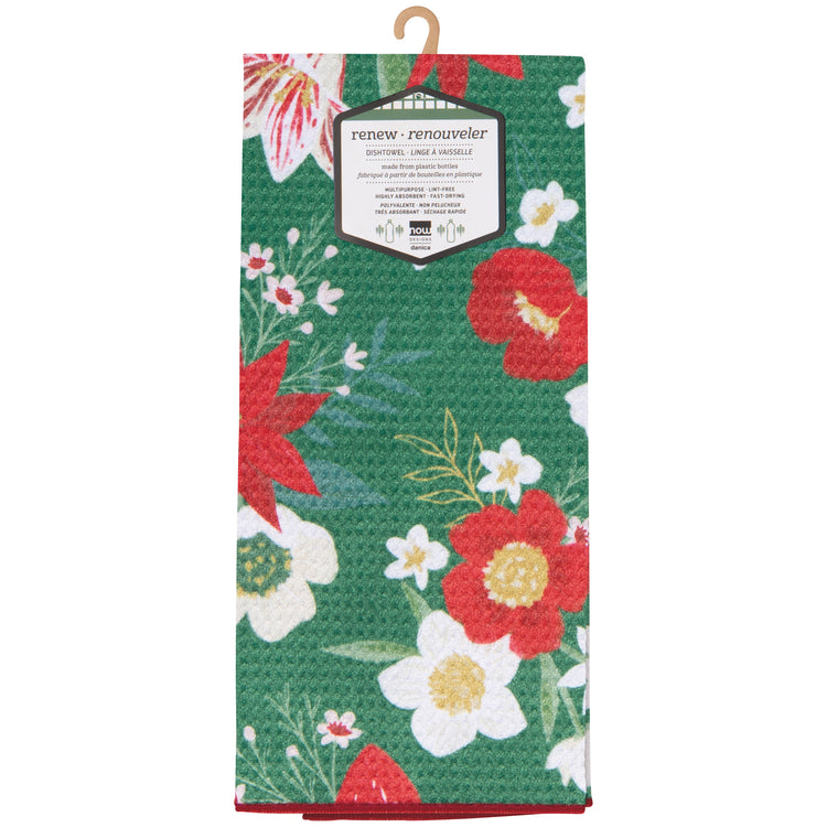 Amaryllis Christmas Recycled Microfibre Dishtowel