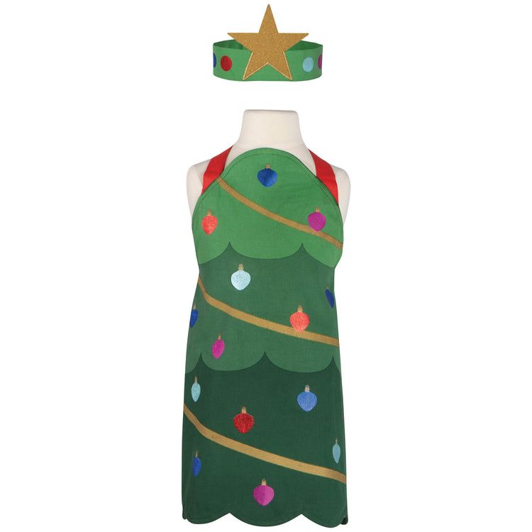 Xmas Tree Christmas Kid's Apron and Hat Set