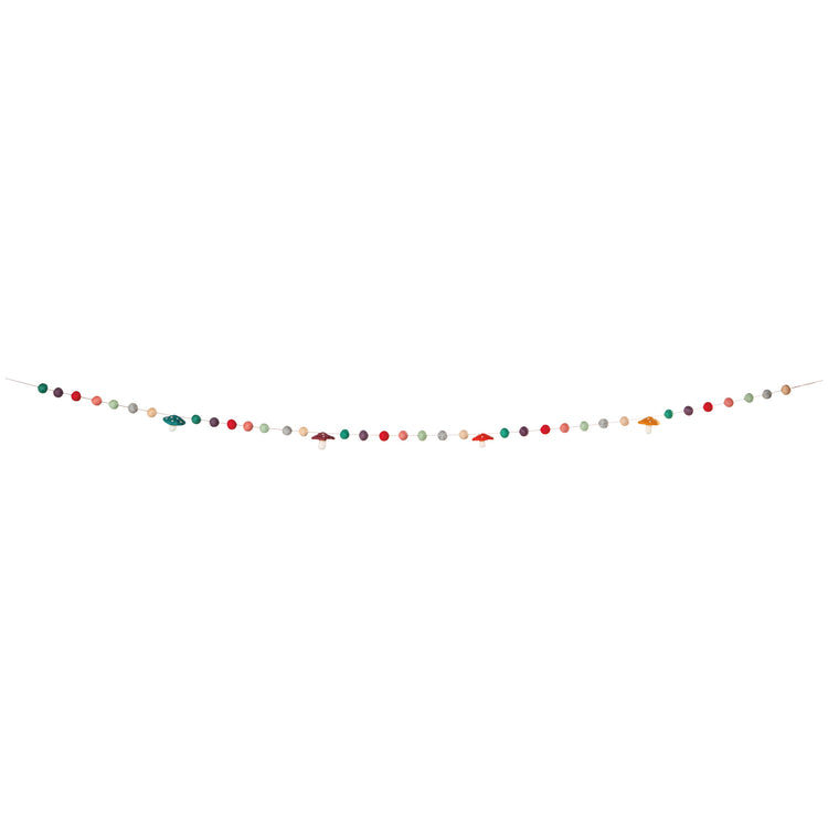 Mushroom Gems Christmas Felt Garland