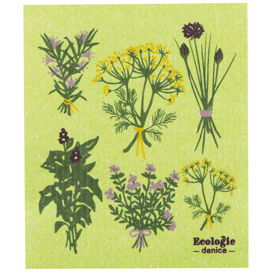 Fresh Herbs Swedish Dishcloth
