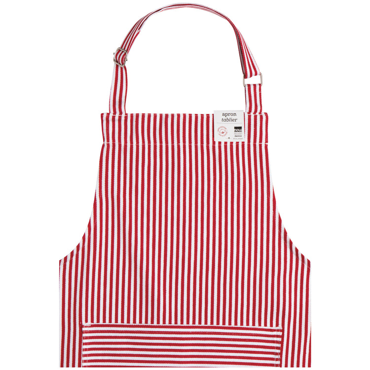 Narrow Red Stripe Chef Apron