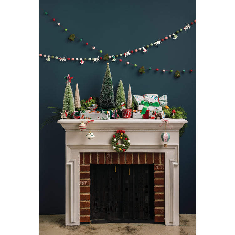 Wreath Christmas Felt Wool Trivet