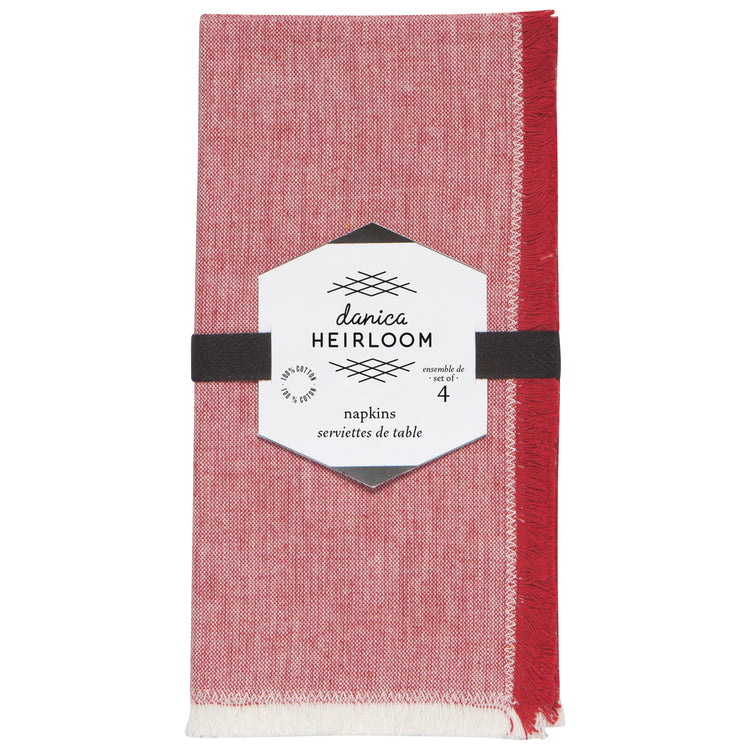 Chili Red Chambray Napkins Set of 4