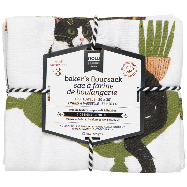 Cat Collective Baker's Floursack Dishtowels Set of 3