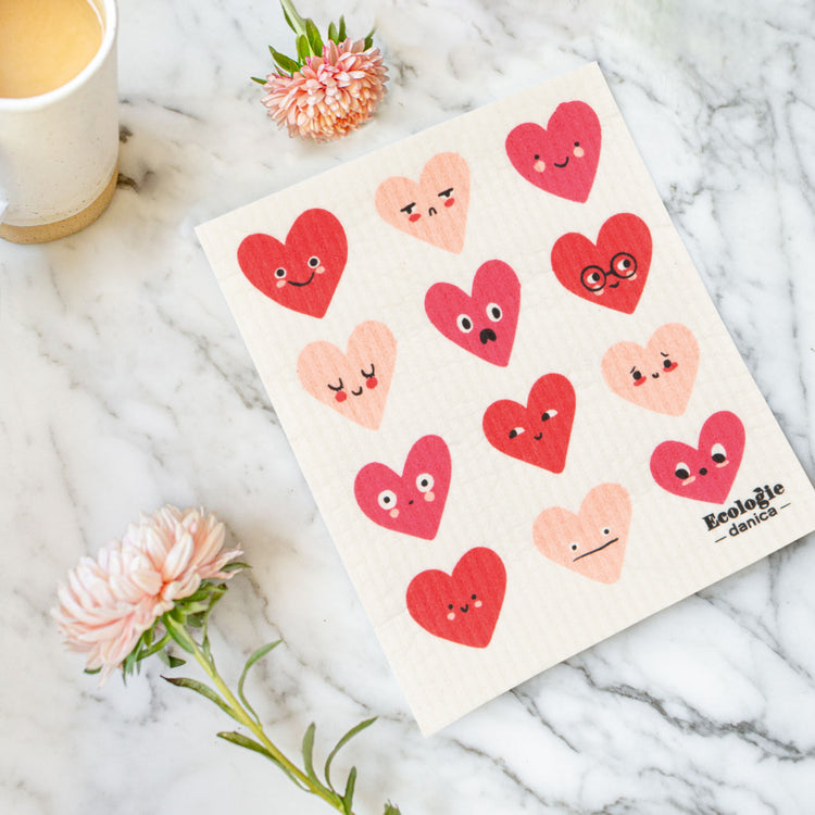 Heart to Heart Swedish Dishcloth