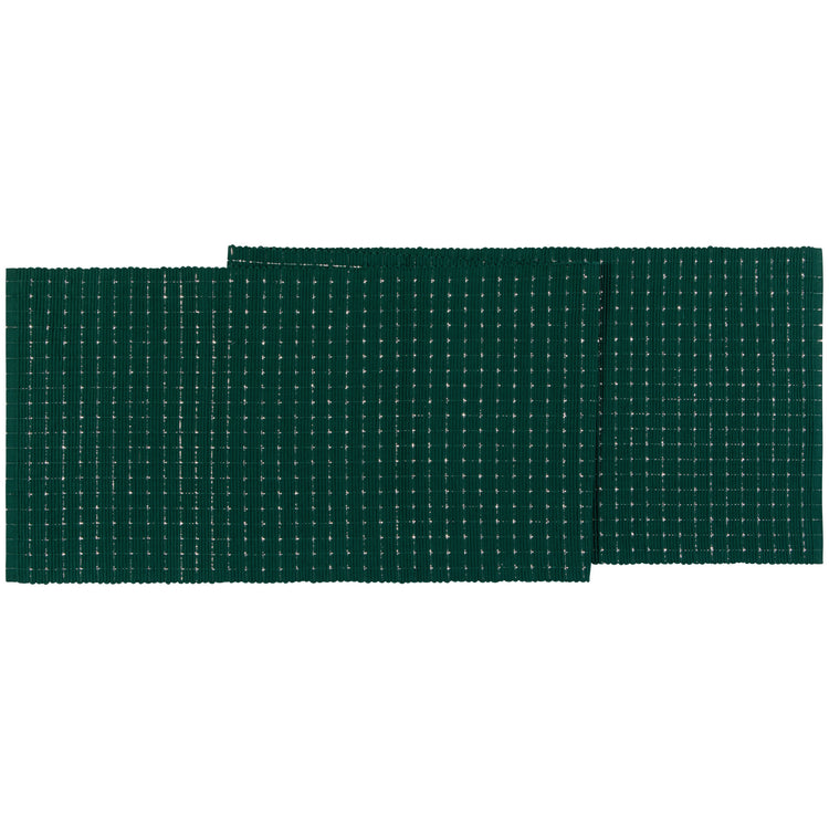 Spruce Silver Cotton Ribbed Runner
