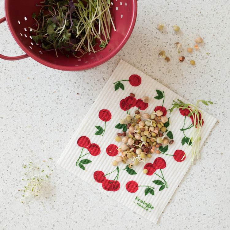 Cherries Swedish Dishcloth