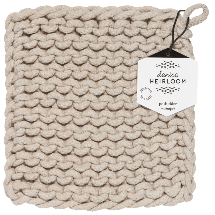 Dove Gray Knit Potholder