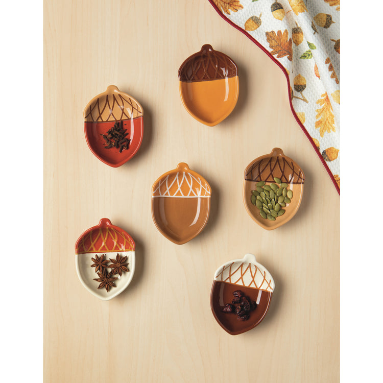 Oak and Acorn Pinch Bowls Set of 6
