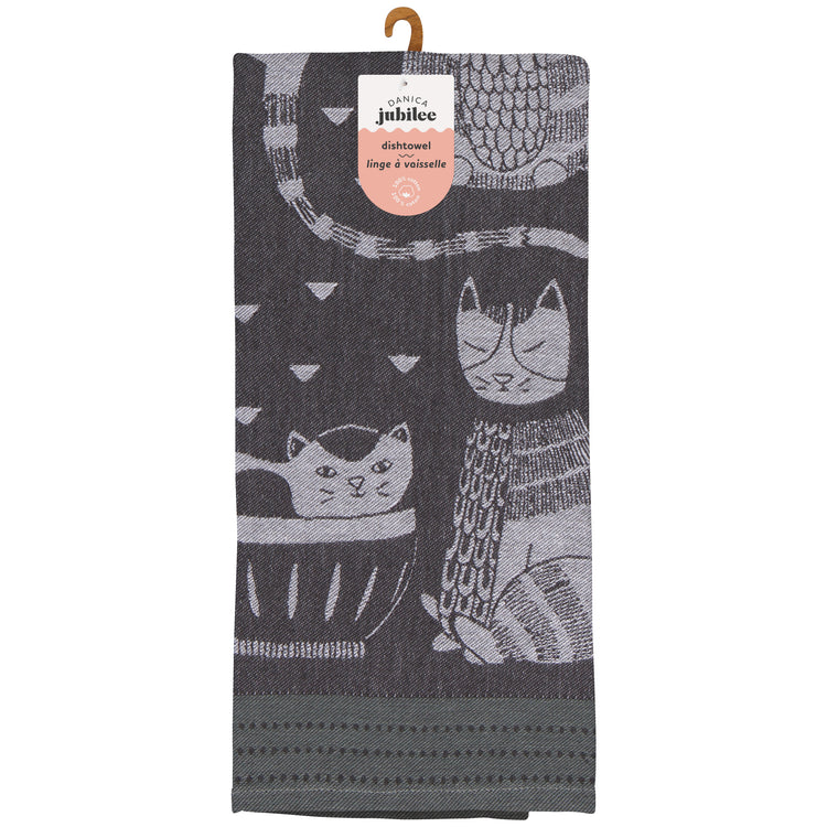 Purr Party Jacquard Dishtowel