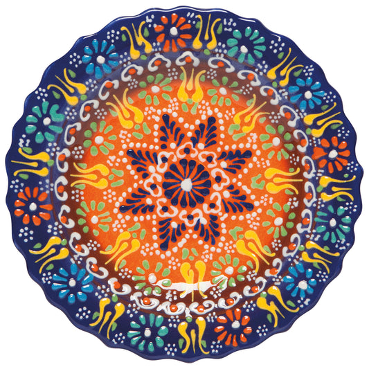 Hand-painted Turkish 7.5 inch Plate - Evani Azure