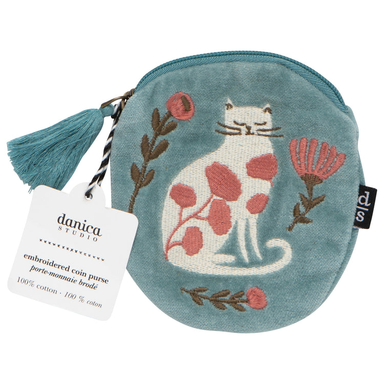 Catbloom Embroidered Coin Purse