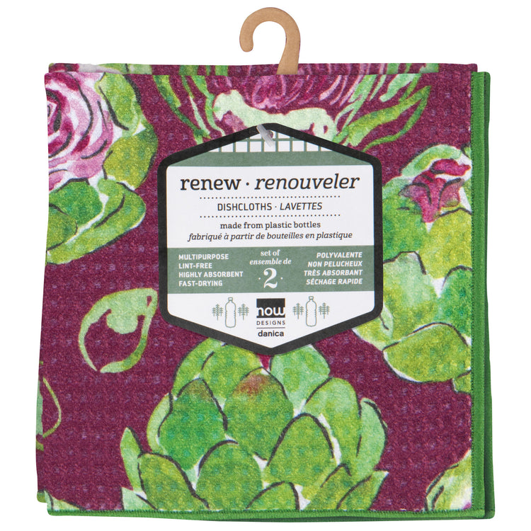 Artichoke Recycled Microfibre Dishcloths Set of 2