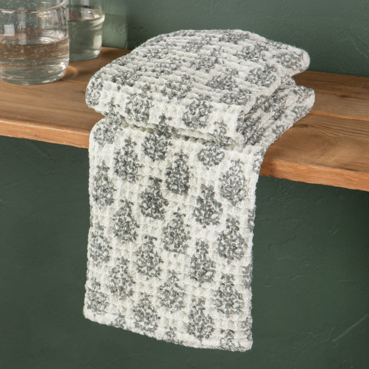 Blomma Block Print Waffle Dishtowel