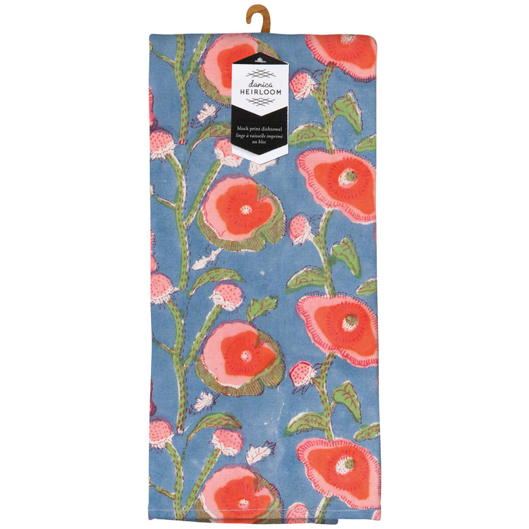 Poppy Block Print Dishtowel