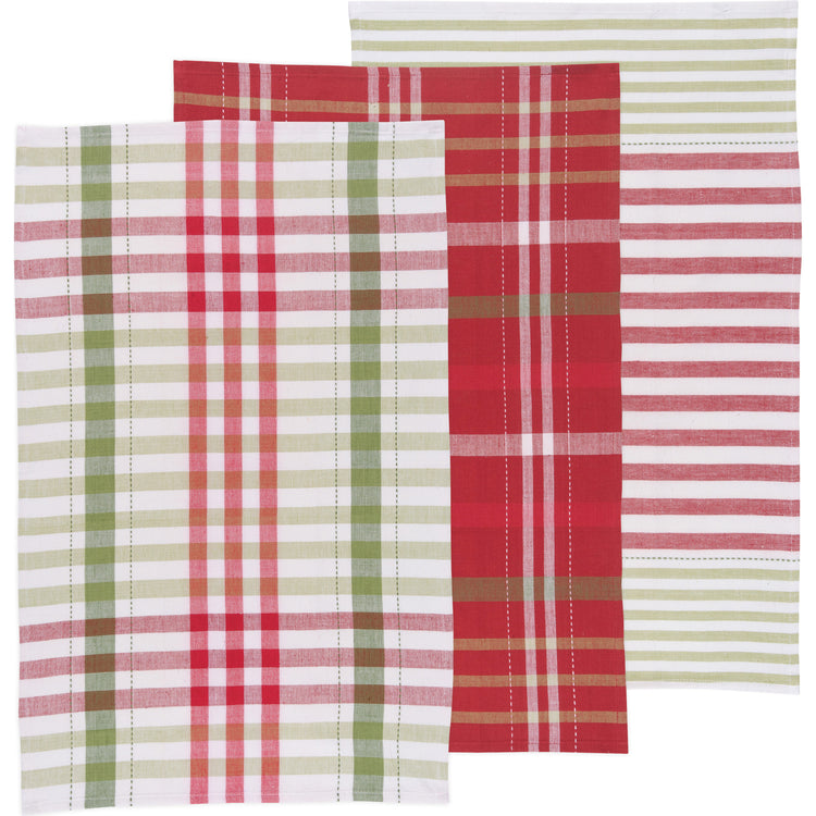 Holiday Cheer Check Dishtowels Set of 3