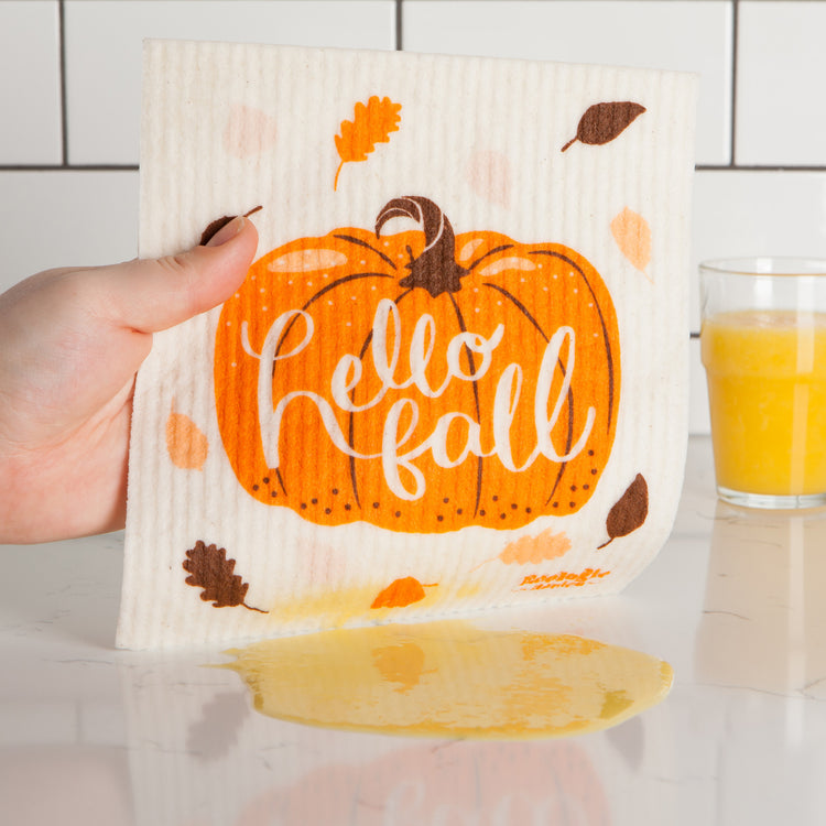 Hello Fall Swedish Dishcloth