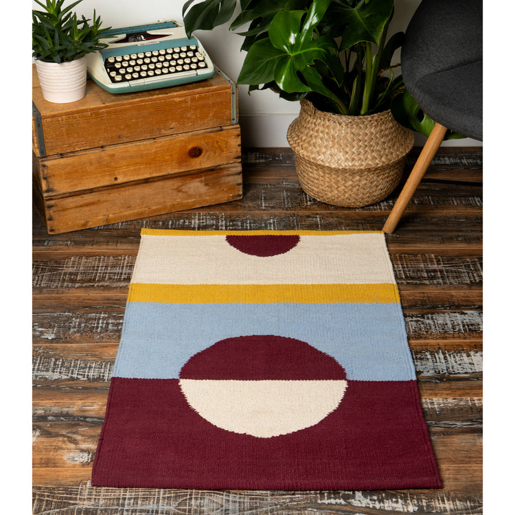 Moonphase Woven Cotton Rug 2 x 3 ft