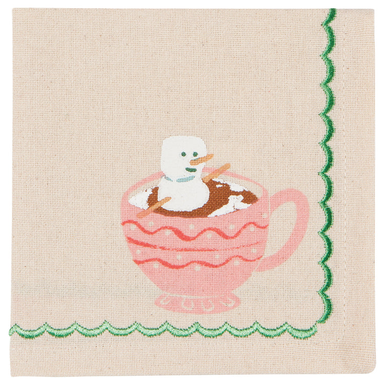 Cozy Cups Christmas Cocktail Napkins Set of 4