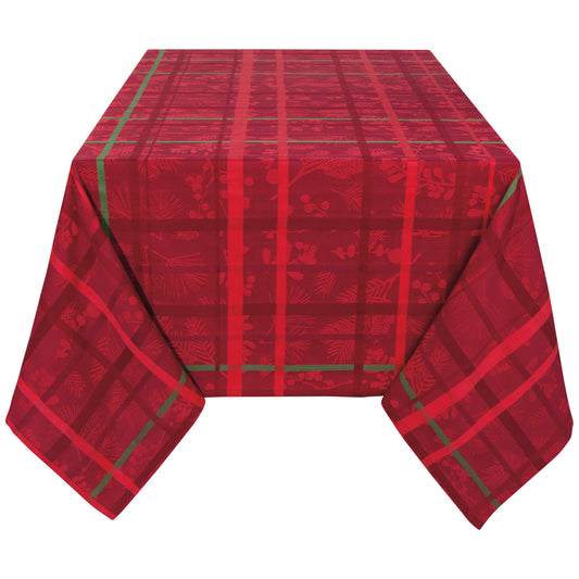 Winterberry Christmas Jacquard Tablecloth 60 x 120 inch