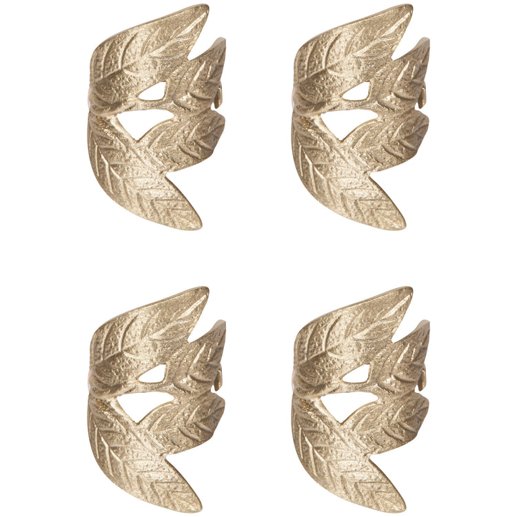 Frond Metal Napkin Rings Set of 4