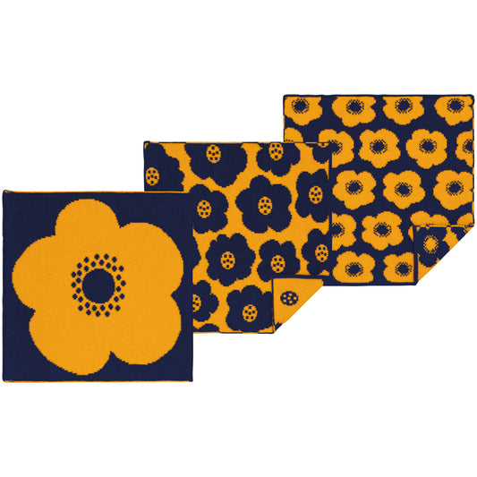 Poppy Knit Dishcloth Set of 3