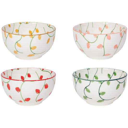 Holiday Glow Christmas Bowls Set of 4