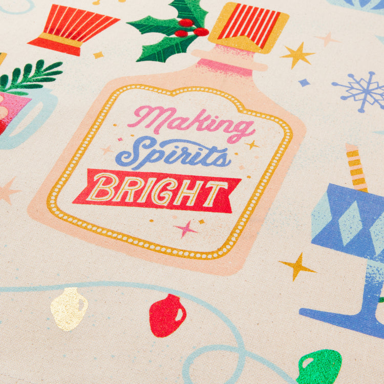 Spirits Bright Christmas Dishtowel