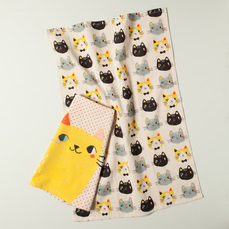 Meow Meow Dishtowels Set of 2