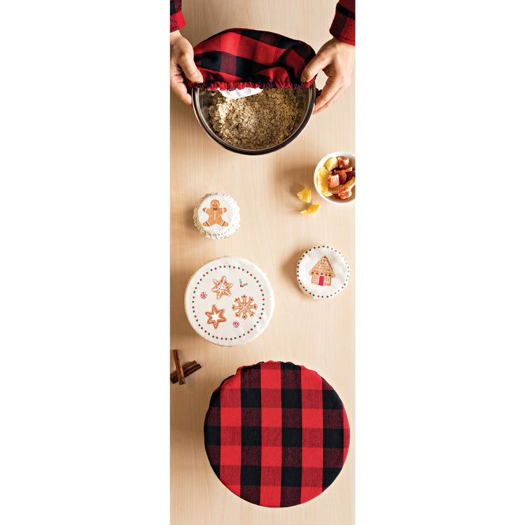 Red Buffalo Check Bowl Covers Set of 2
