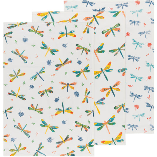 Dragonfly Baker's Floursack Dishtowels Set of 3