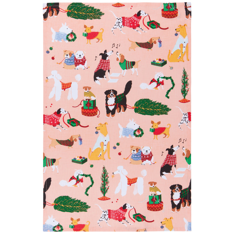 Holiday Hounds Christmas Dishtowels Set of 2