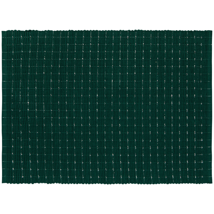 Spruce Silver Cotton Ribbed Placemat