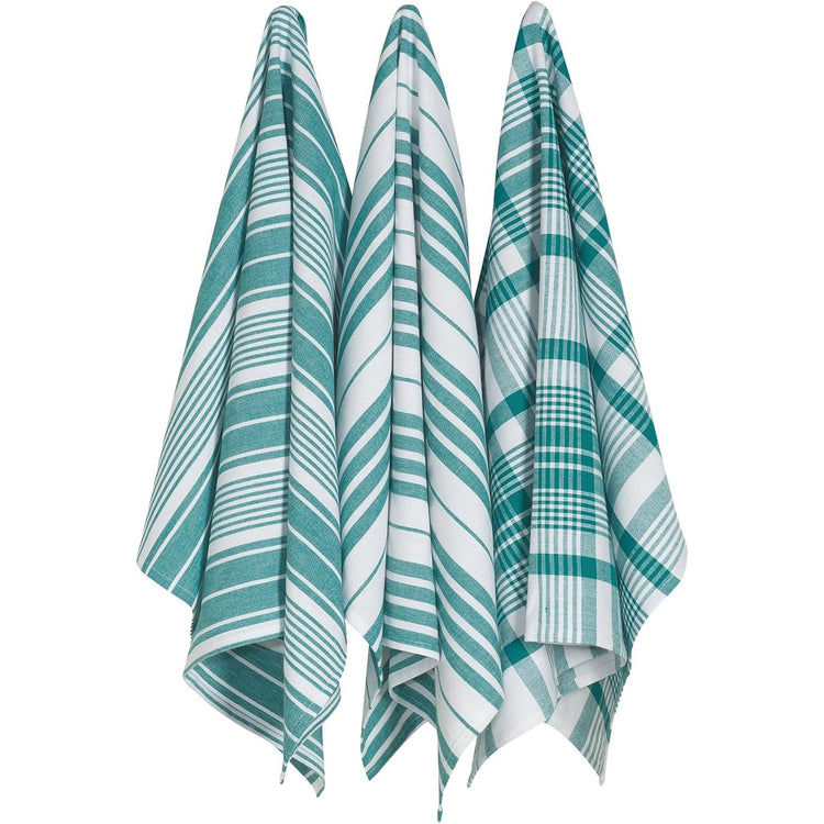 Jumbo Peacock Green Dishtowels Set of 3