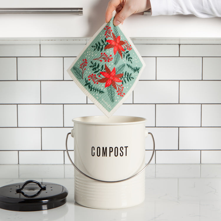 Poinsettia Swedish Dishcloth
