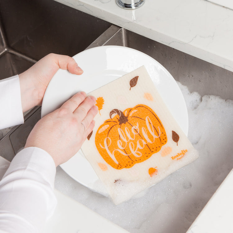 Hello Fall Swedish Dishcloth