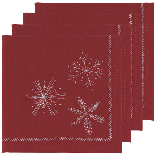 Snowflakes Christmas Napkins Set of 4