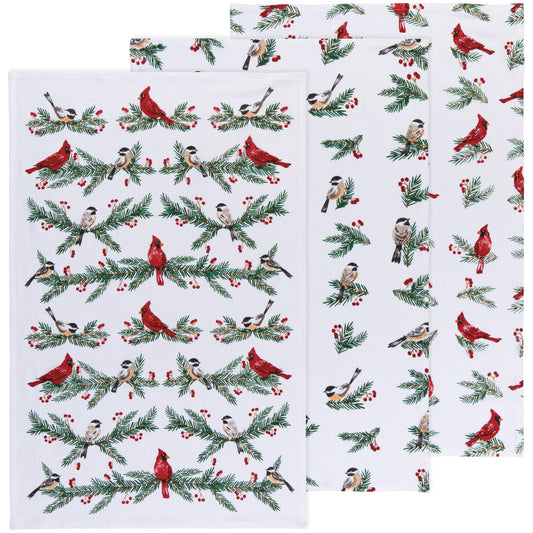 Birds & Boughs Baker's Floursack Dishtowels Set of 3