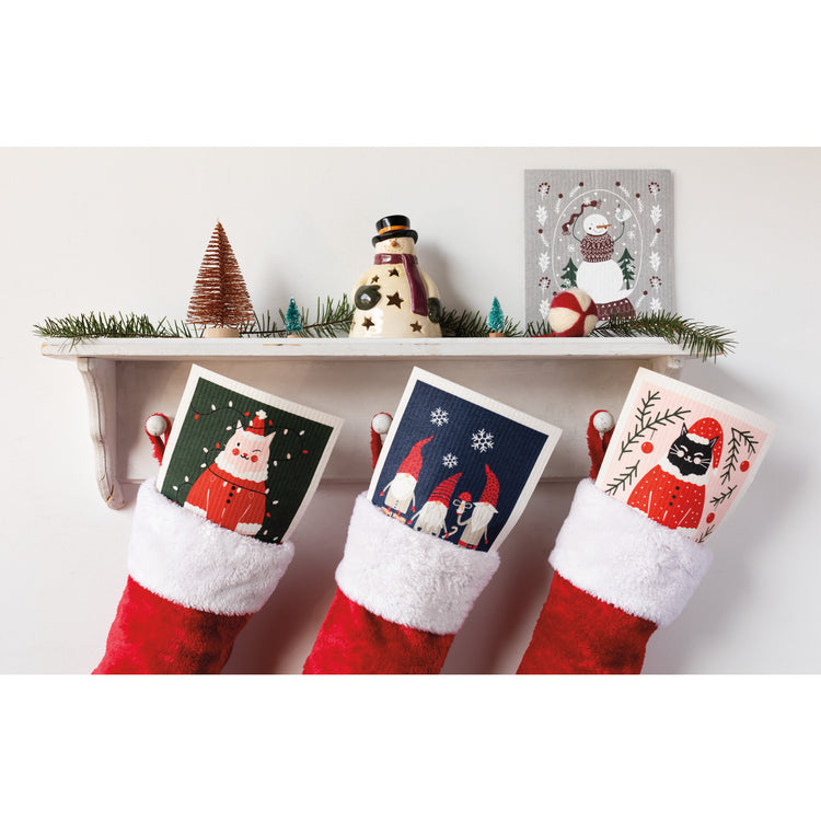 Santa Paws Swedish Dishcloth